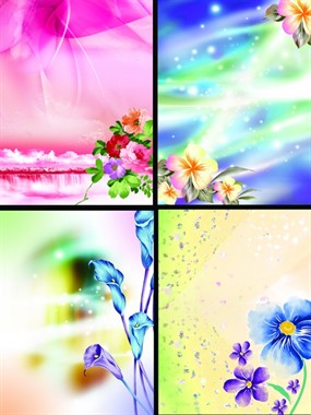 精美花卉背景psd素材